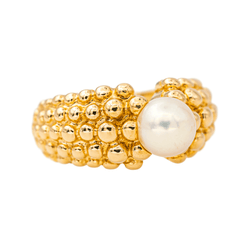 Bague Jonc FRED en or jaune et perle - Castafiore