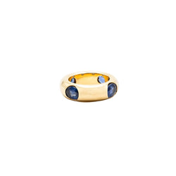 Bague Jonc FRED en or jaune et saphirs