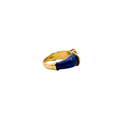 Bague Jonc FRED en or jaune, lapis lazuli et diamants - Castafiore
