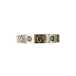 Bague Jonc GUCCI "Icon" en or blanc et diamants - Castafiore