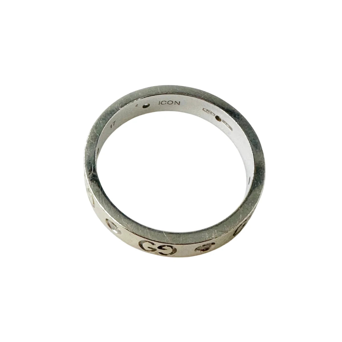 Bague Jonc GUCCI "Icon" en or blanc et diamants - Castafiore