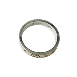 Bague Jonc GUCCI "Icon" en or blanc et diamants - Castafiore