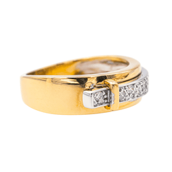 Bague Jonc GUY LAROCHE "Ceinture" en or jaune et diamants - Castafiore