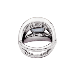 Bague Jonc MAUBOUSSIN "Twins" en or blanc et aigue - marine - Castafiore