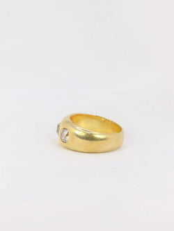 Bague jonc or diamants taille ancienne - Castafiore