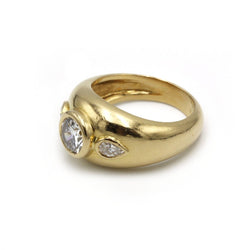 Bague Jonc - Or jaune & Diamants - Castafiore