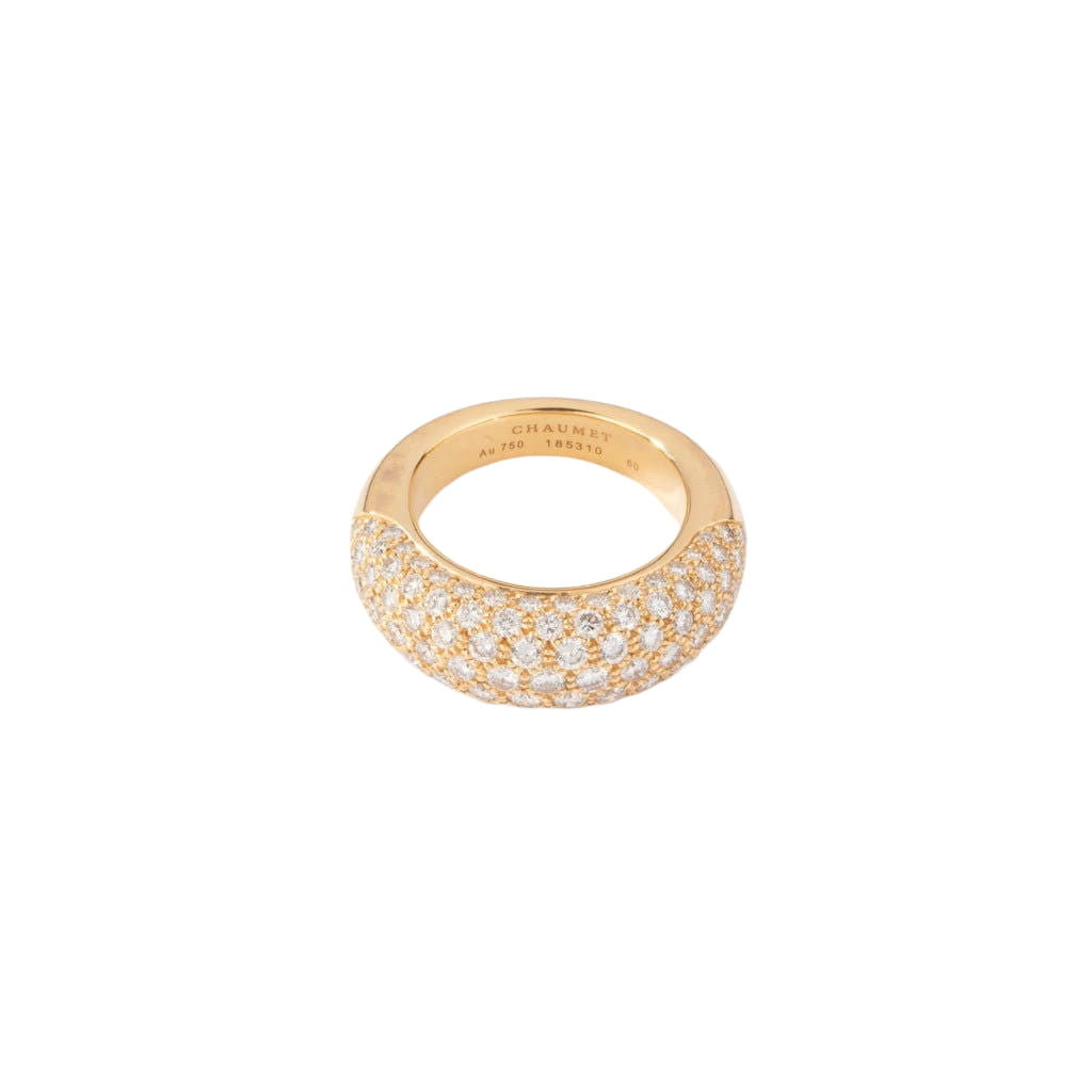 Bague jonc or jaune en diamant de la maison Chaumet - Castafiore