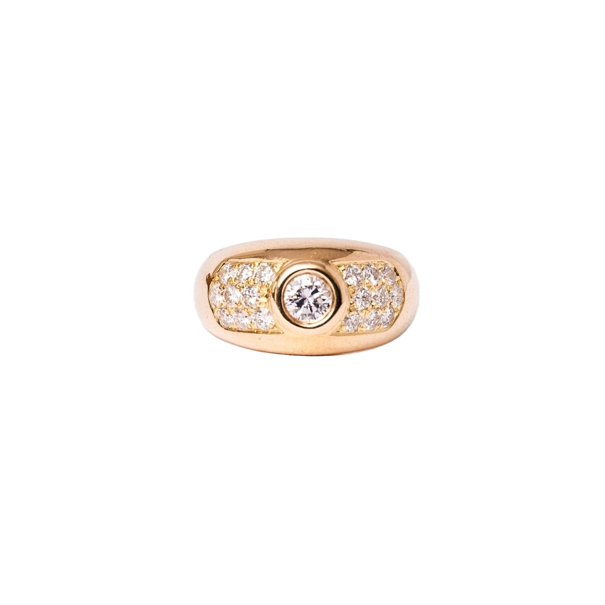 Bague Jonc or jaune et diamants - Castafiore