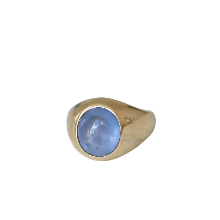 Bague jonc or jaune et saphir étoilé - Castafiore