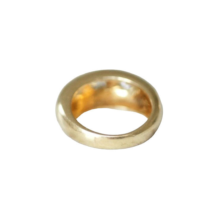 Bague jonc or jaune et trois diamants - Castafiore