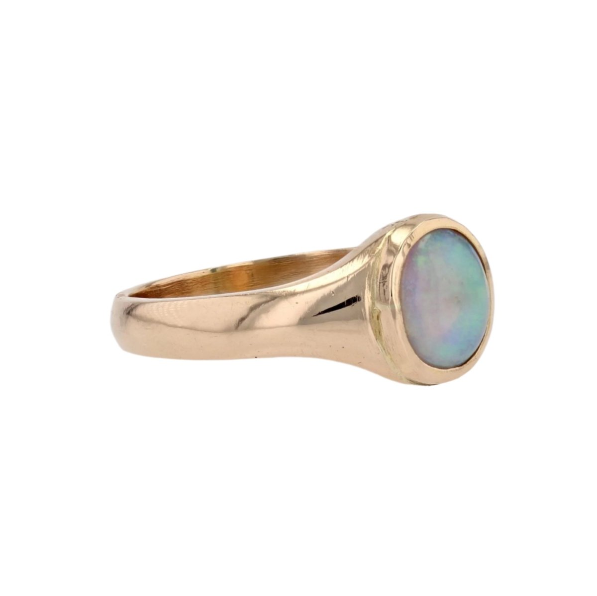 Bague jonc or jaune opale - Castafiore