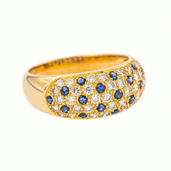 Bague Jonc Or jaune Saphir - Castafiore