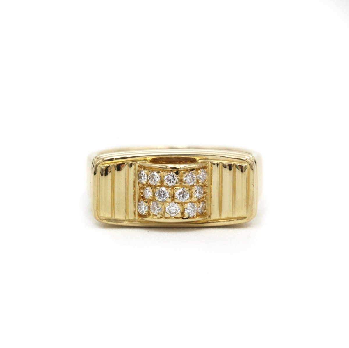 Bague Jonc POIRAY en or jaune et diamants - Castafiore