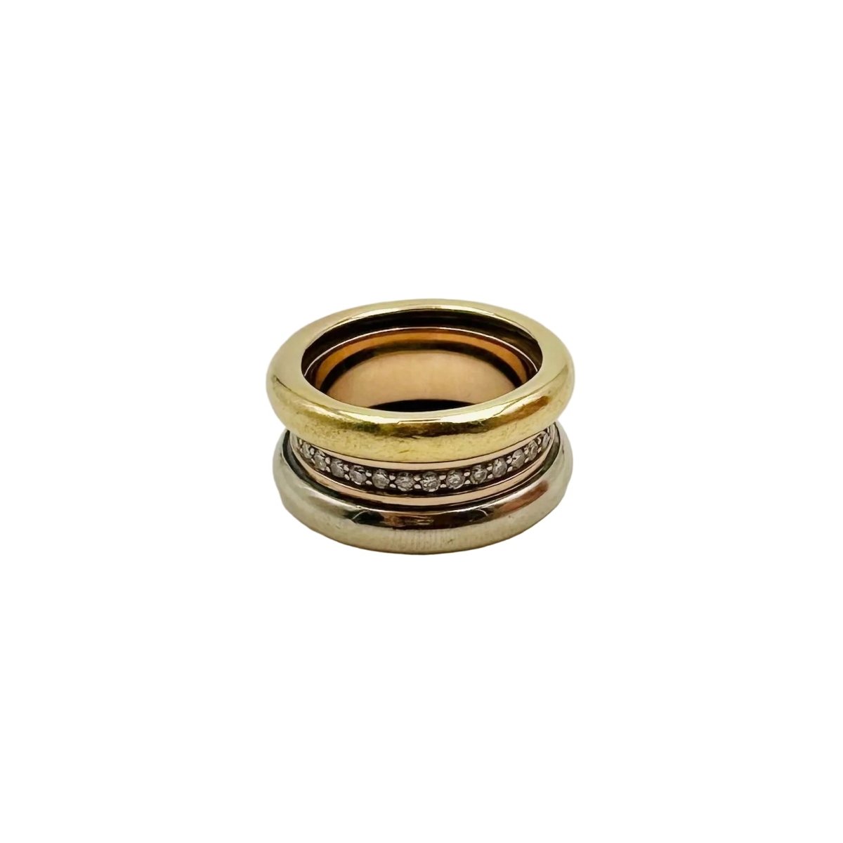 Bague Jonc POIRAY en or jaune, or rose, or blanc et diamants - Castafiore