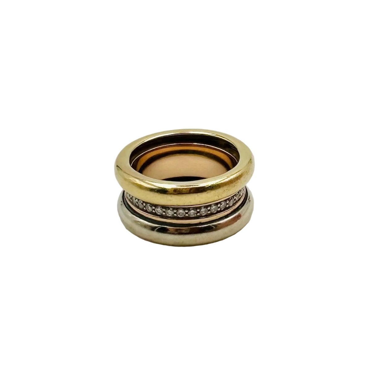 Bague Jonc POIRAY en or jaune, or rose, or blanc et diamants - Castafiore