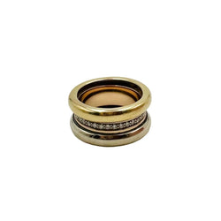 Bague Jonc POIRAY en or jaune, or rose, or blanc et diamants - Castafiore