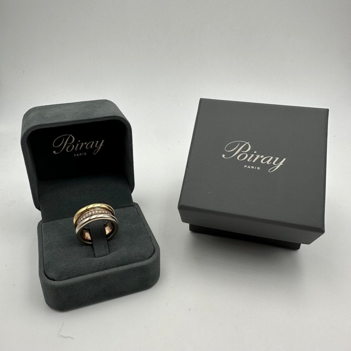Bague Jonc POIRAY en or jaune, or rose, or blanc et diamants - Castafiore