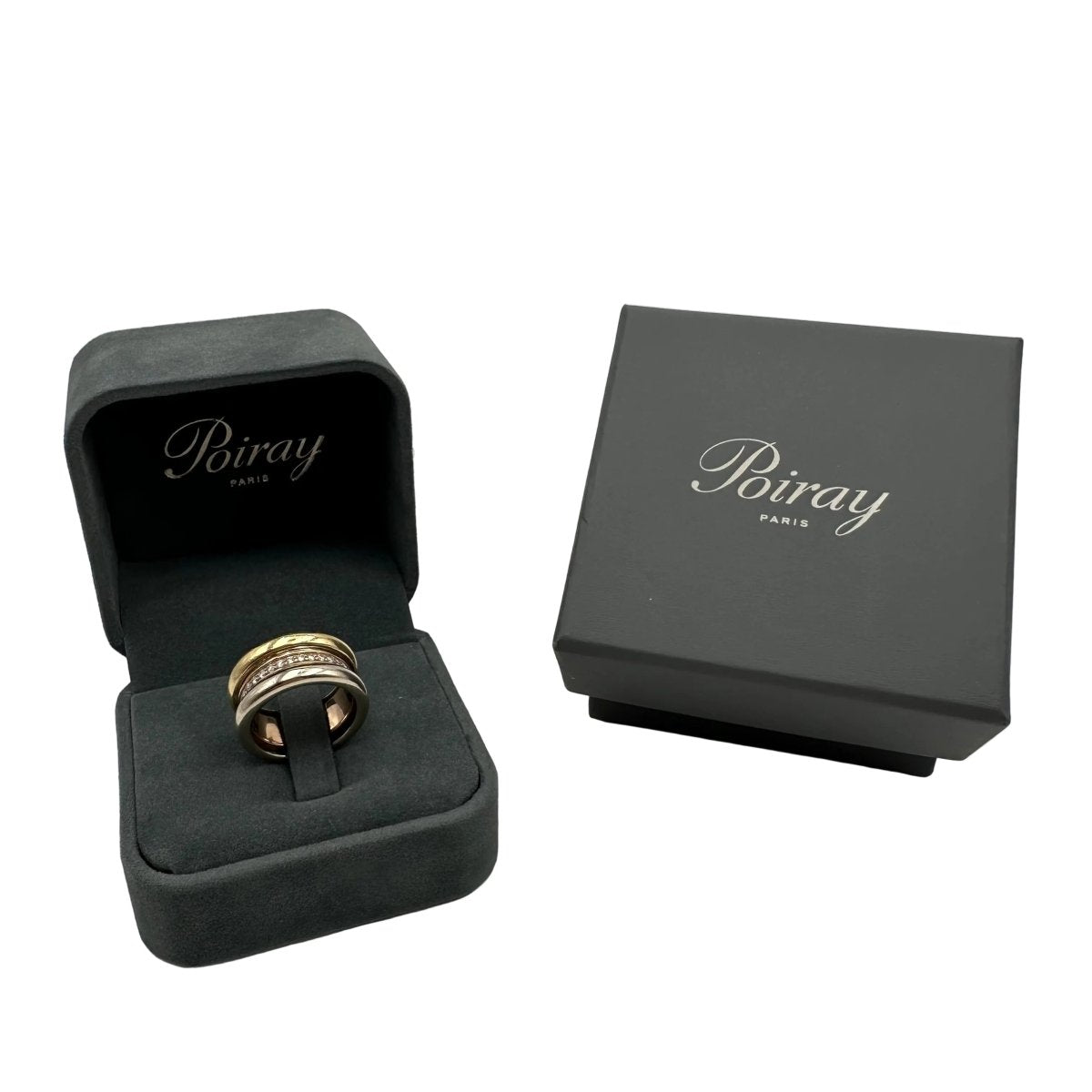 Bague Jonc POIRAY en or jaune, or rose, or blanc et diamants - Castafiore
