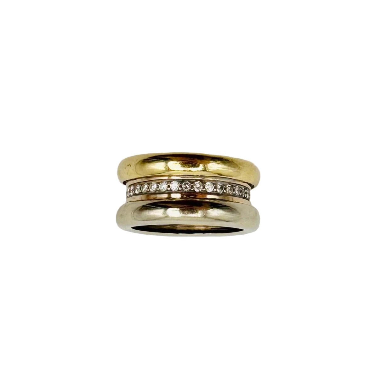 Bague Jonc POIRAY en or jaune, or rose, or blanc et diamants - Castafiore