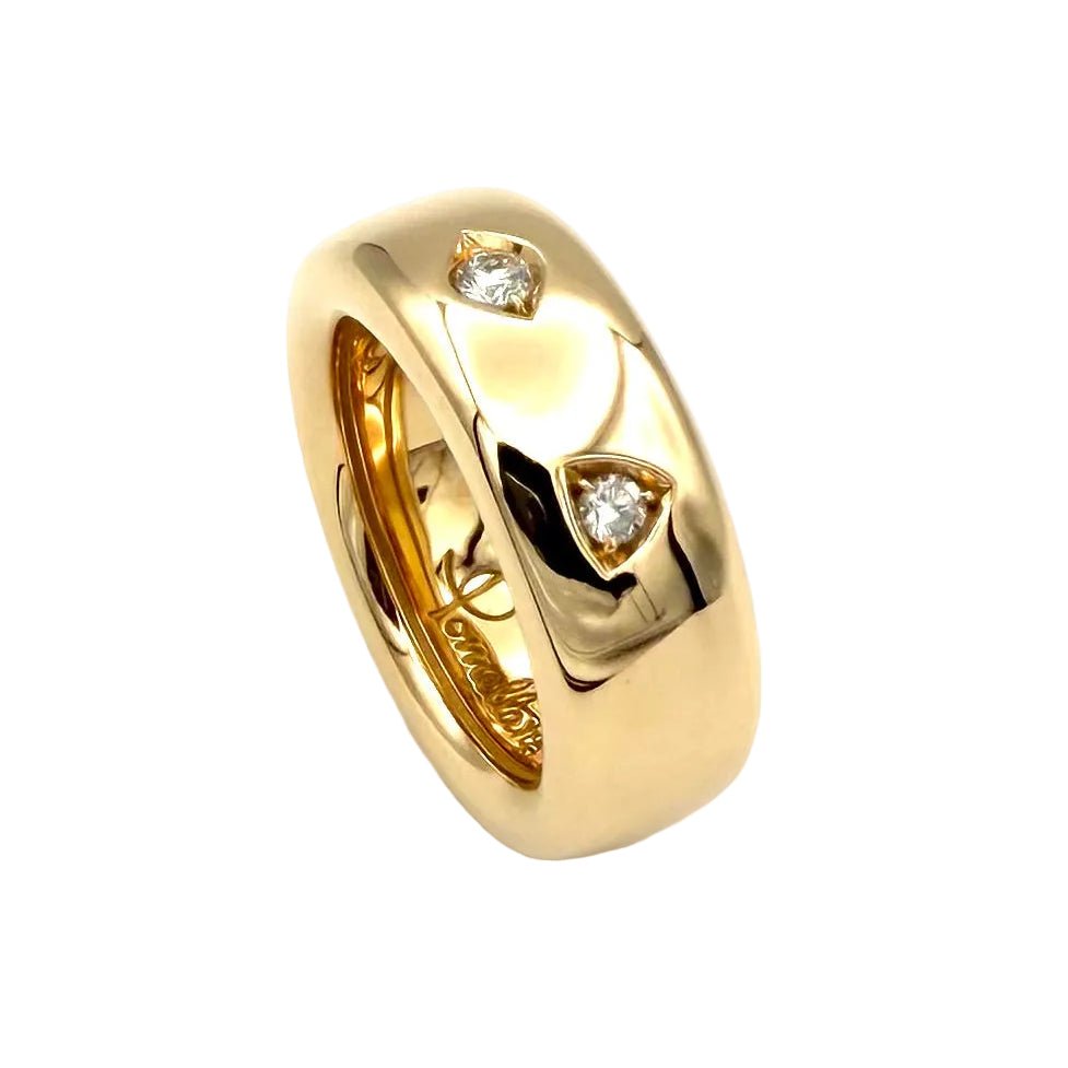 Bague Jonc POMELLATO "Iconia Slim" en or rose et diamants - Castafiore