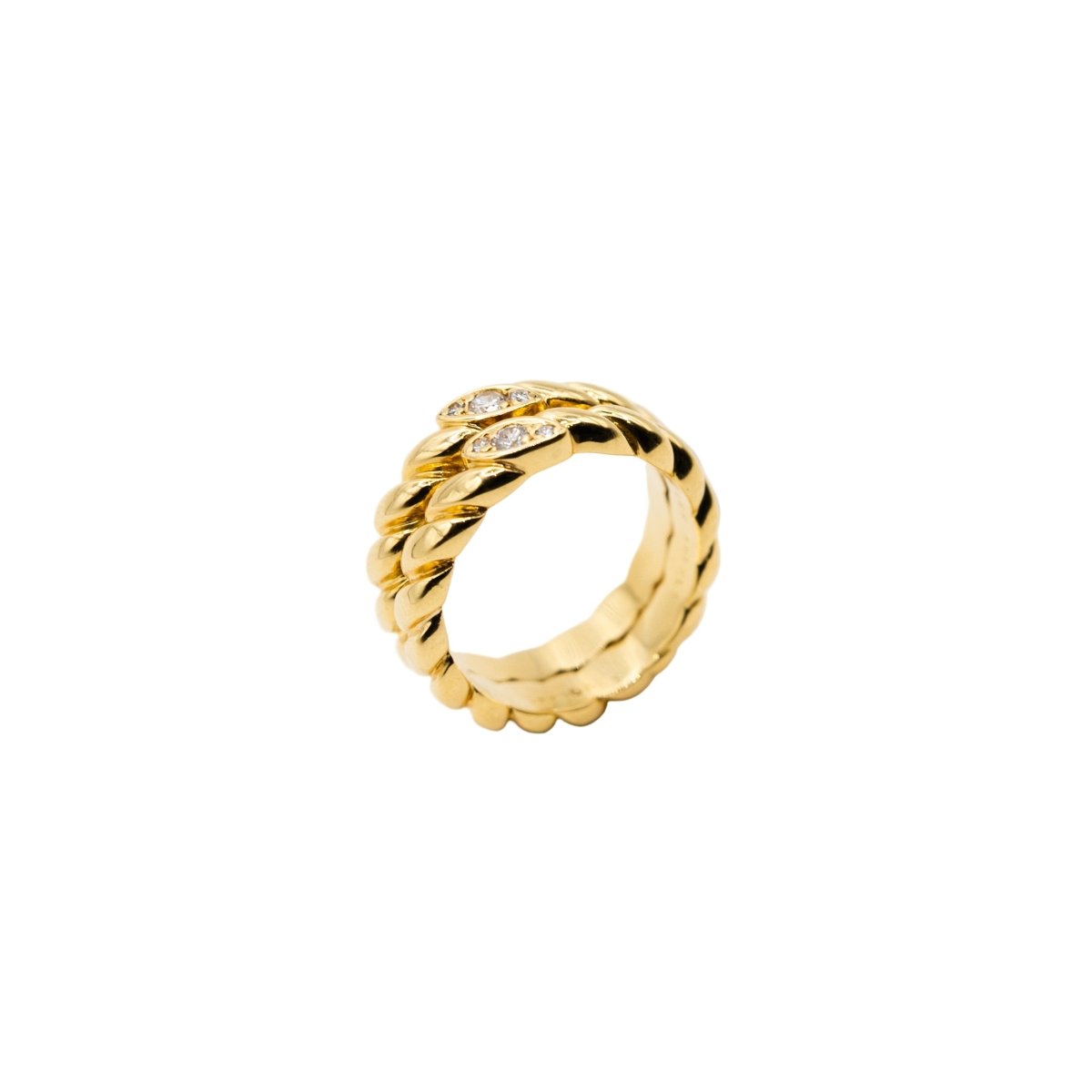 Bague Jonc VAN CLEEF & ARPELS en or jaune et diamants - Castafiore