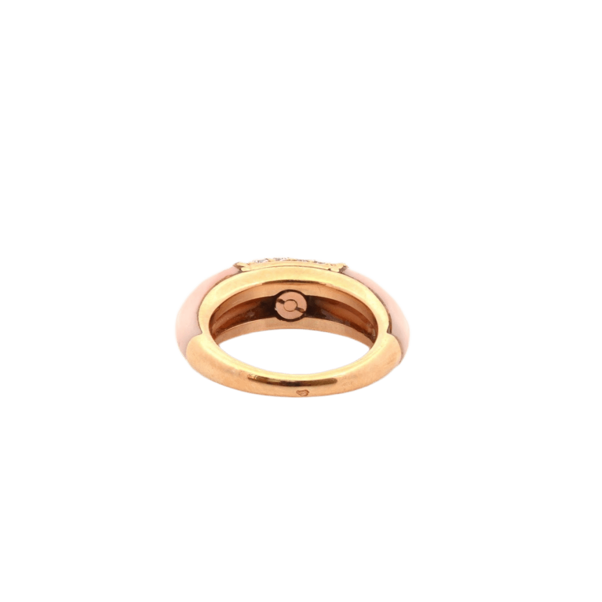 Bague Jonc VAN CLEEF & ARPELS "Philippine" en or jaune, corail et diamants - Castafiore
