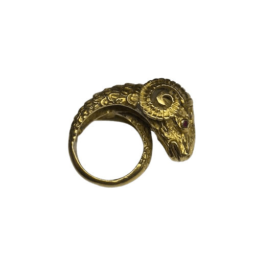 Bague LALAOUNIS en or jaune, rubis et diamant - Castafiore