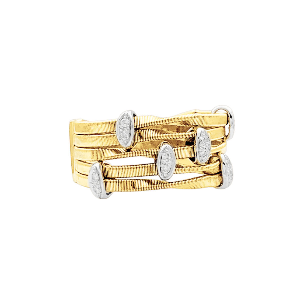 Bague MARCO BICEGO "Marrakech Onde" en or blanc, or jaune et diamants - Castafiore
