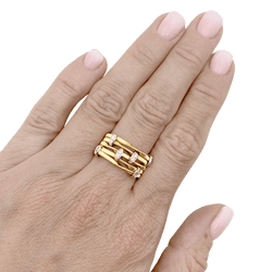 Bague MARCO BICEGO "Marrakech Onde" en or blanc, or jaune et diamants - Castafiore