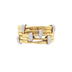 Bague MARCO BICEGO "Marrakech Onde" en or blanc, or jaune et diamants - Castafiore