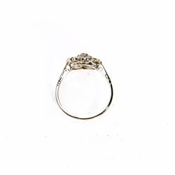 Bague marguerite ancienne diamants et or blanc - Castafiore