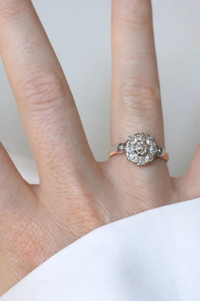 Bague Marguerite Diamants 1.20 Ct Or Rose - Castafiore