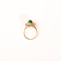 Bague Marguerite émeraude et diamants en or jaune - Castafiore