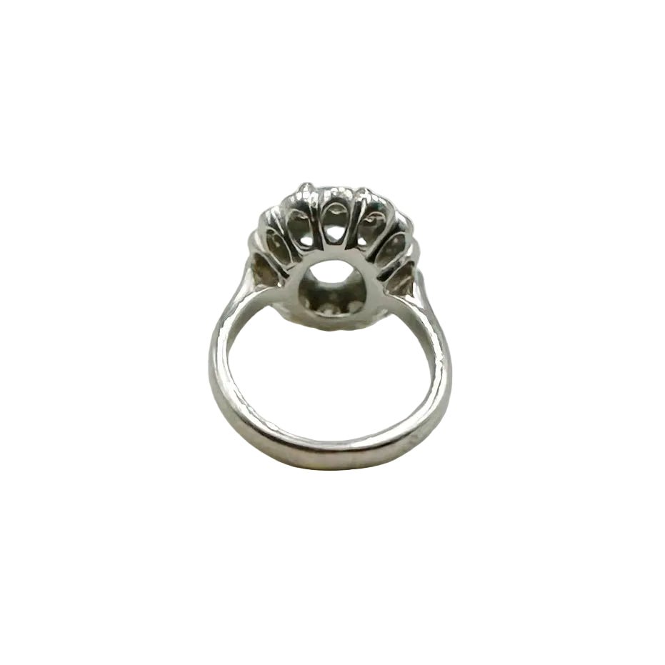 Bague Marguerite en or blanc, aigue - marine et diamants - Castafiore
