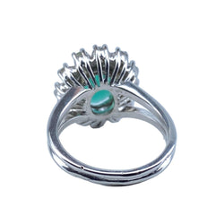 Bague Marguerite en or blanc, émeraude et diamants - Castafiore