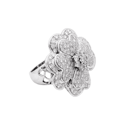 Bague Marguerite en or blanc et diamants - Castafiore