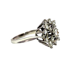Bague Marguerite en or blanc et diamants - Castafiore