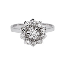 Bague Marguerite en or blanc et diamants - Castafiore