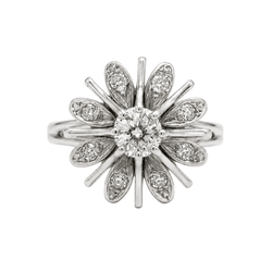 Bague Marguerite en or blanc et diamants - Castafiore
