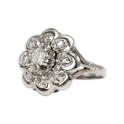 Bague Marguerite en or blanc et diamants - Castafiore