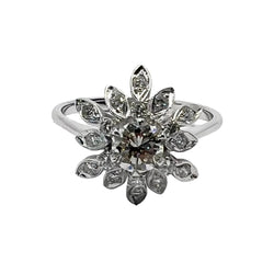 Bague Marguerite en or blanc et diamants - Castafiore