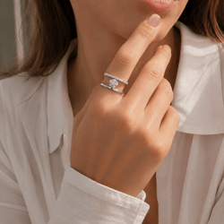 Bague Marguerite en or blanc et diamants - Castafiore