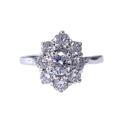 Bague Marguerite en or blanc et diamants - Castafiore