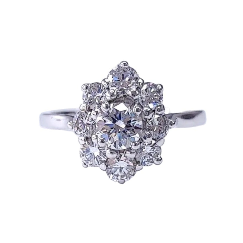 Bague Marguerite en or blanc et diamants - Castafiore