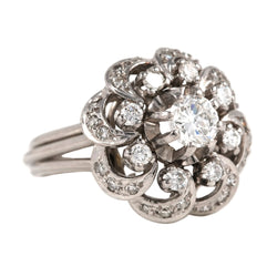 Bague Marguerite en or blanc et diamants - Castafiore