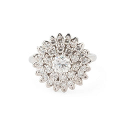 Bague Marguerite en or blanc et diamants - Castafiore