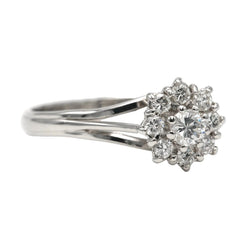 Bague Marguerite en or blanc et diamants - Castafiore