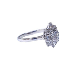 Bague Marguerite en or blanc et diamants - Castafiore