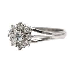 Bague Marguerite en or blanc et diamants - Castafiore