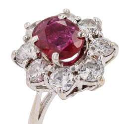Bague marguerite en or blanc et rubis - Castafiore